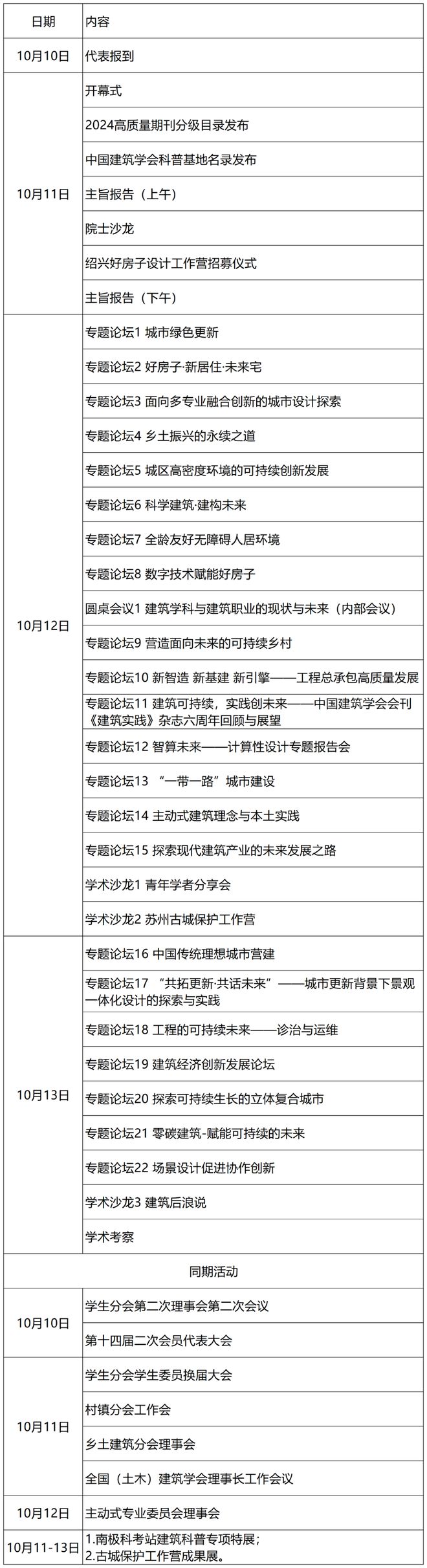营造可持续的未来2024中国建筑学会学术年会议程发布