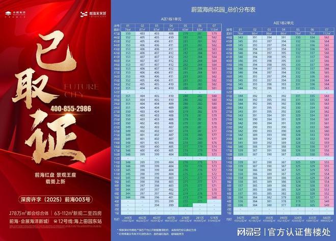 【通知】宝安卓越前海未来城最新价格公示暨限时特惠政策公告(图1)
