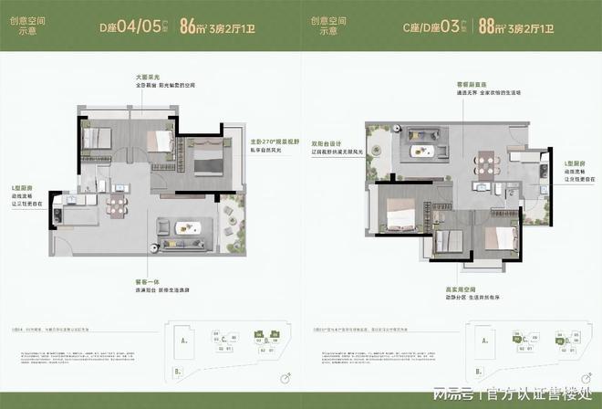 宝安言成云祥公馆：72-140㎡户型解析293万起抢石岩综合体准现房(图4)
